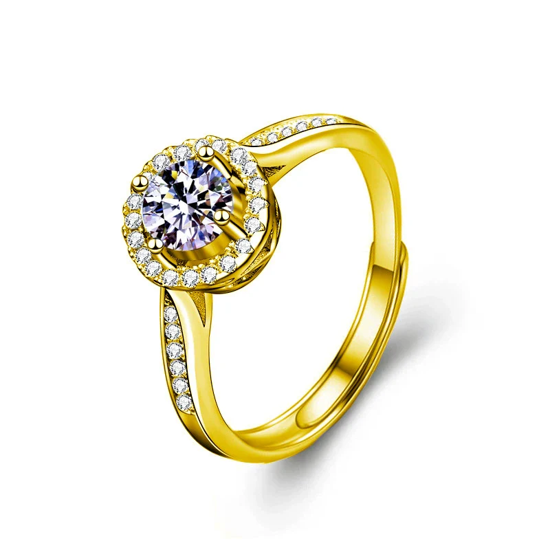 Women's Light Luxury Style Moissanite Ring S925 Sterling Silver Geometric Micropaved - Image 5