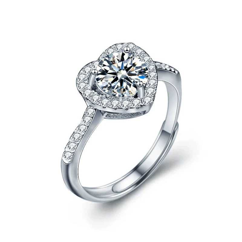 Women's Light Luxury Style Moissanite Ring S925 Sterling Silver Geometric Micropaved - Image 8