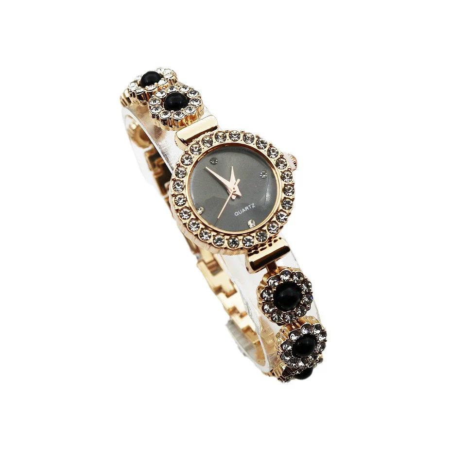 Women's Luxury Chalcedony Bracelet Watch With Diamond Embedded Alloy Case Stainless Steel Strap Round Dial Quartz Watch - Image 5