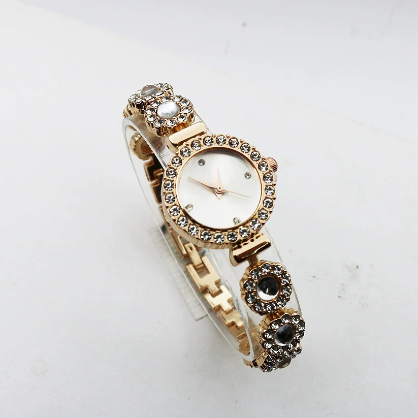 Women's Luxury Chalcedony Bracelet Watch With Diamond Embedded Alloy Case Stainless Steel Strap Round Dial Quartz Watch - Image 6