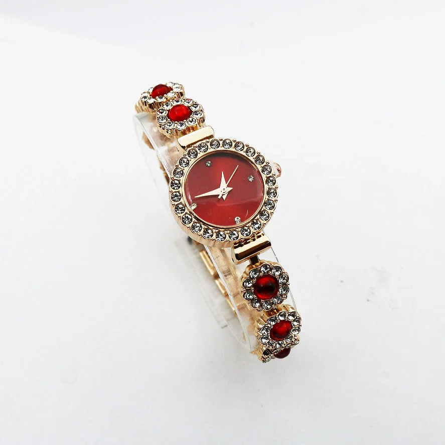 Women's Luxury Chalcedony Bracelet Watch With Diamond Embedded Alloy Case Stainless Steel Strap Round Dial Quartz Watch - Image 8