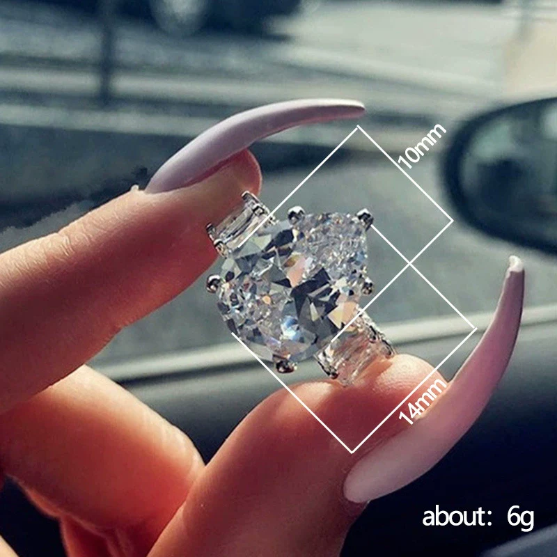 Women's Luxury Copper Zircon Water Drop Ring Jewelry - Image 5