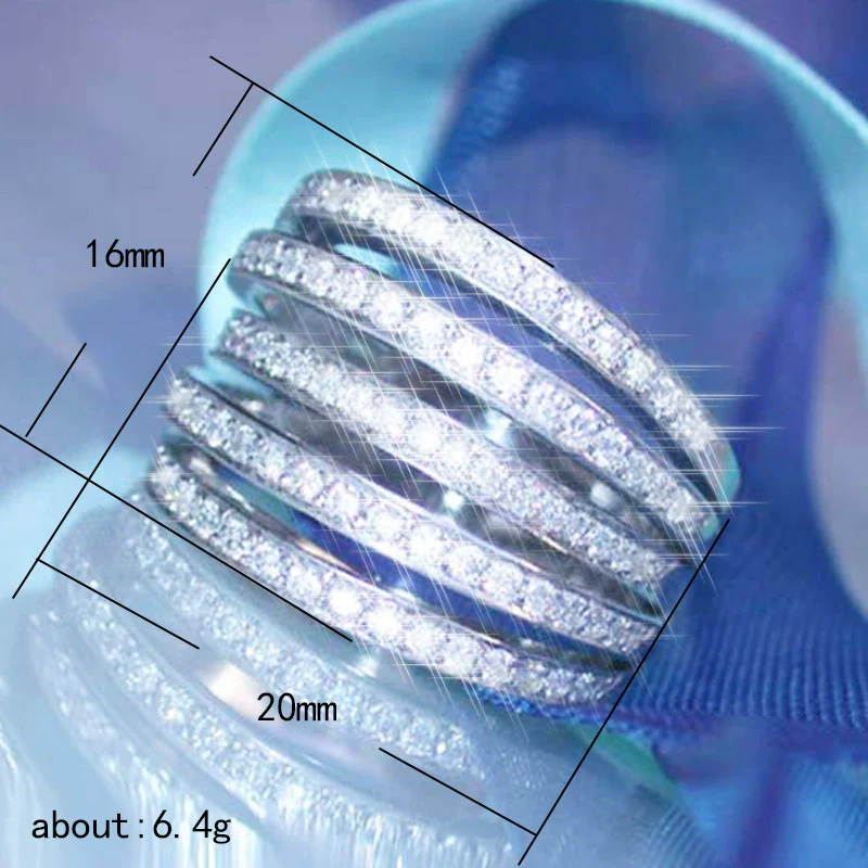 Women's Luxury Geometric Copper Ring Inlaid With Zircon - Image 5