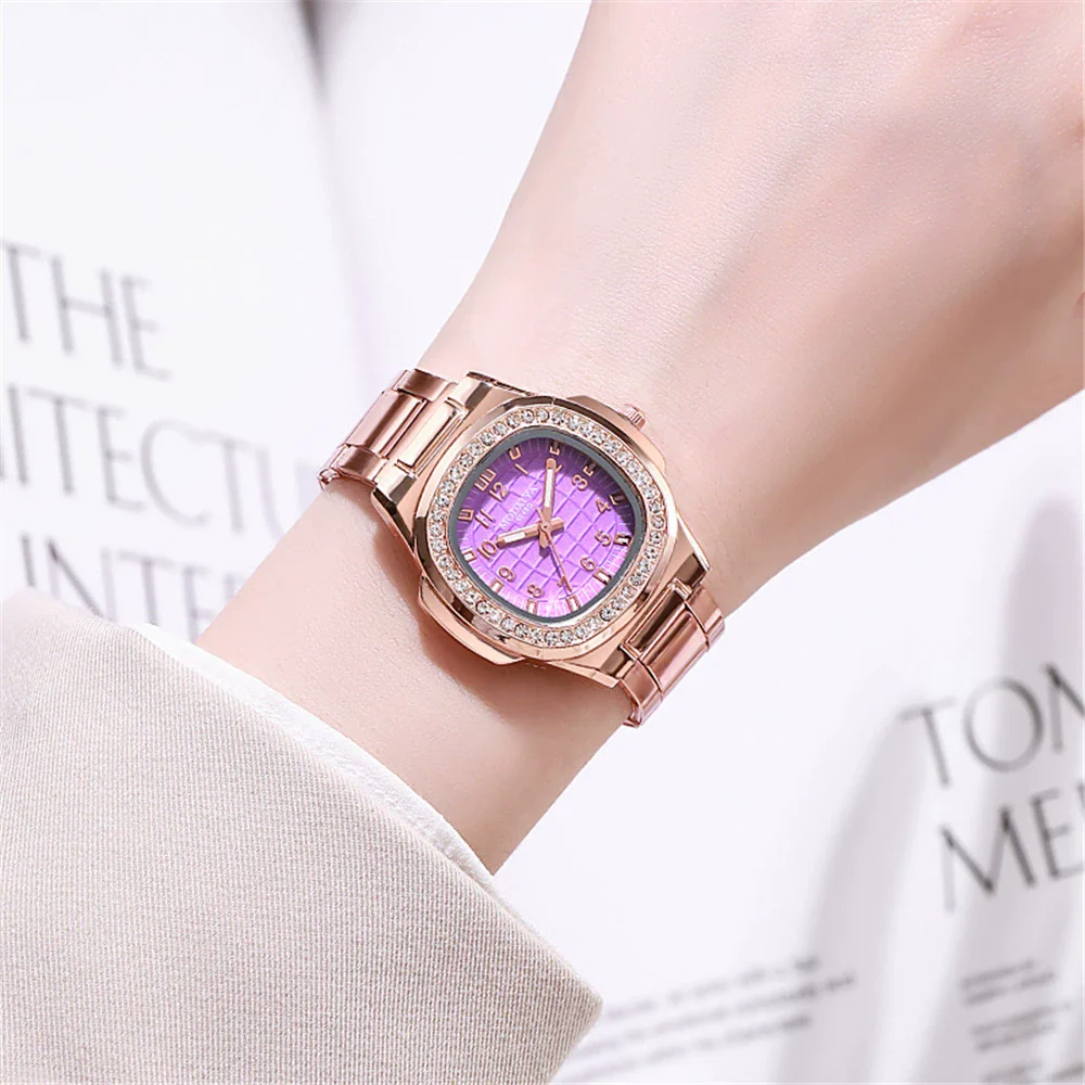 Women's Luxury Leisure Stainless Steel And Alloy Watch With Octagonal And Round Design - Image 2