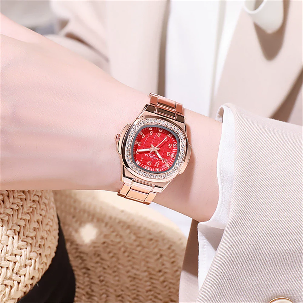 Women's Luxury Leisure Stainless Steel And Alloy Watch With Octagonal And Round Design - Image 3