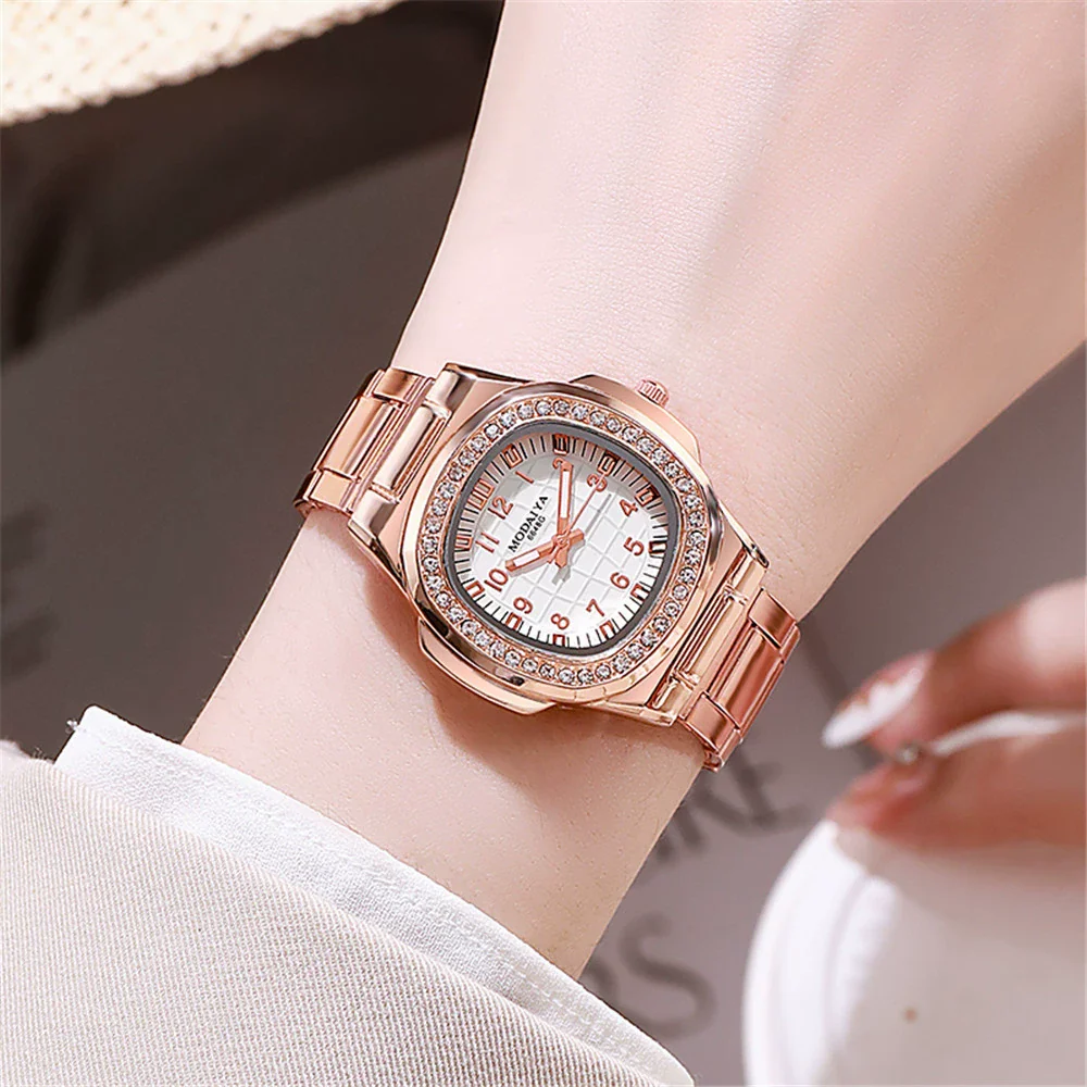 Women's Luxury Leisure Stainless Steel And Alloy Watch With Octagonal And Round Design - Image 6