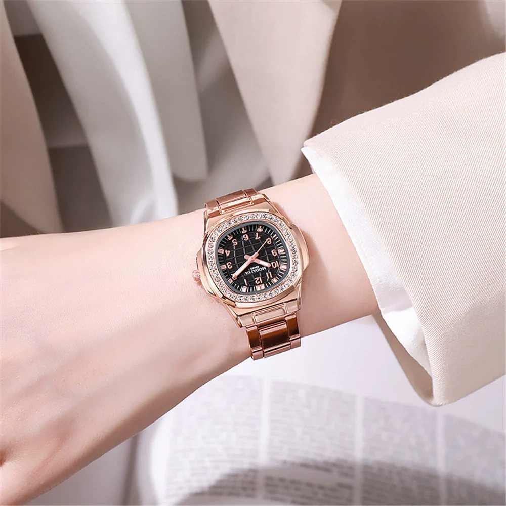 Women's Luxury Leisure Stainless Steel And Alloy Watch With Octagonal And Round Design - Image 7