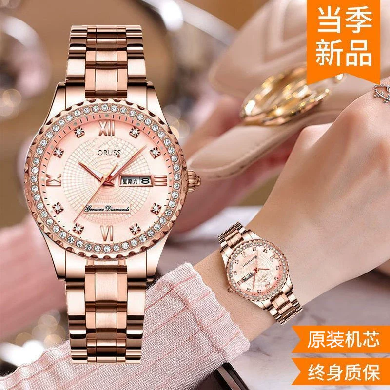 Women's Luxury Nonmechanical Quartz Watch Alloy Case And Strap Round Dial Leisure Style Waterproof Luminous - Image 4