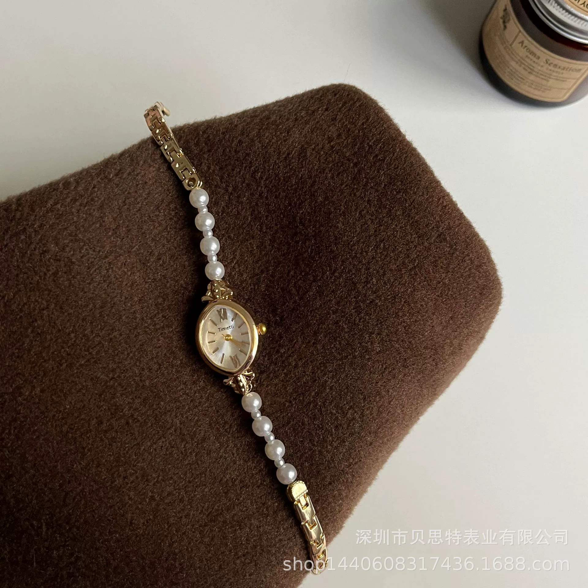 Women's Luxury Quartz Watch With Natural Freshwater Pearl Stainless Steel Strap Alloy Case Rose Gold Buckle And Round Dial - Image 6