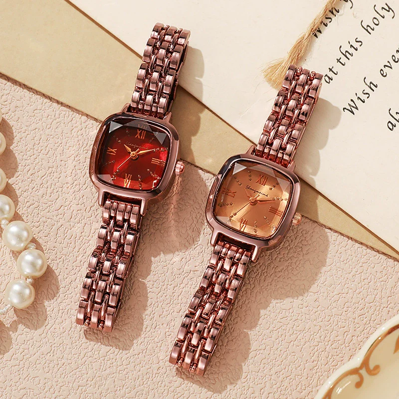 Women's Luxury Square Dial Steel Band Watch Fashion And Simple Design