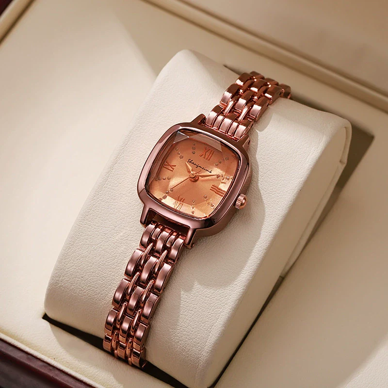 Women's Luxury Square Dial Steel Band Watch Fashion And Simple Design - Image 2