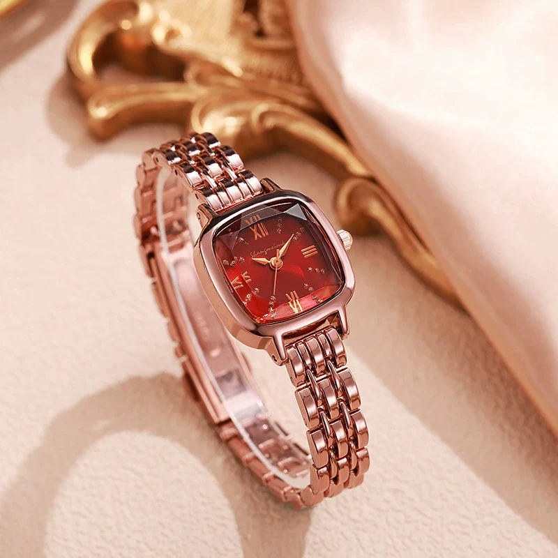Women's Luxury Square Dial Steel Band Watch Fashion And Simple Design - Image 4
