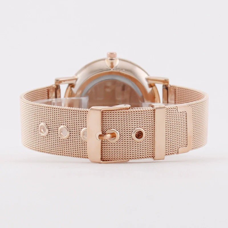 Women's Metal And Stainless Steel Mesh Strap Round Dial Fashion Quartz Watch - Image 4