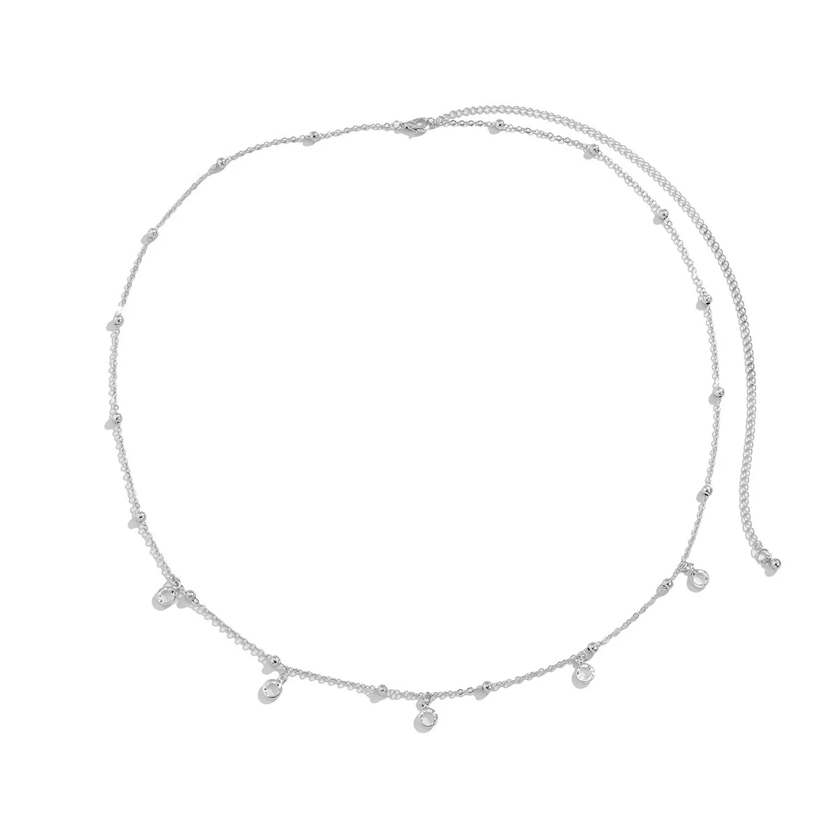 Women's Metal Belt Body Chain Hip Hop Decorative Waist Chain Iron Bead Chain Glass Casual Simple Style - Image 5