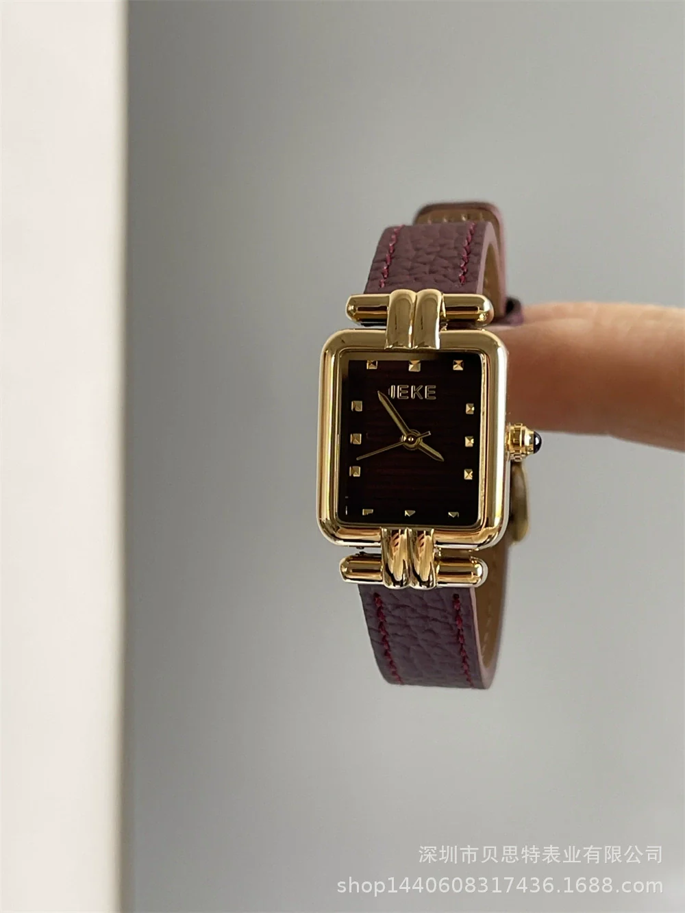 Women's Metal Case Square Dial Imitation Leather Strap Quartz Fashion Watch - Image 18
