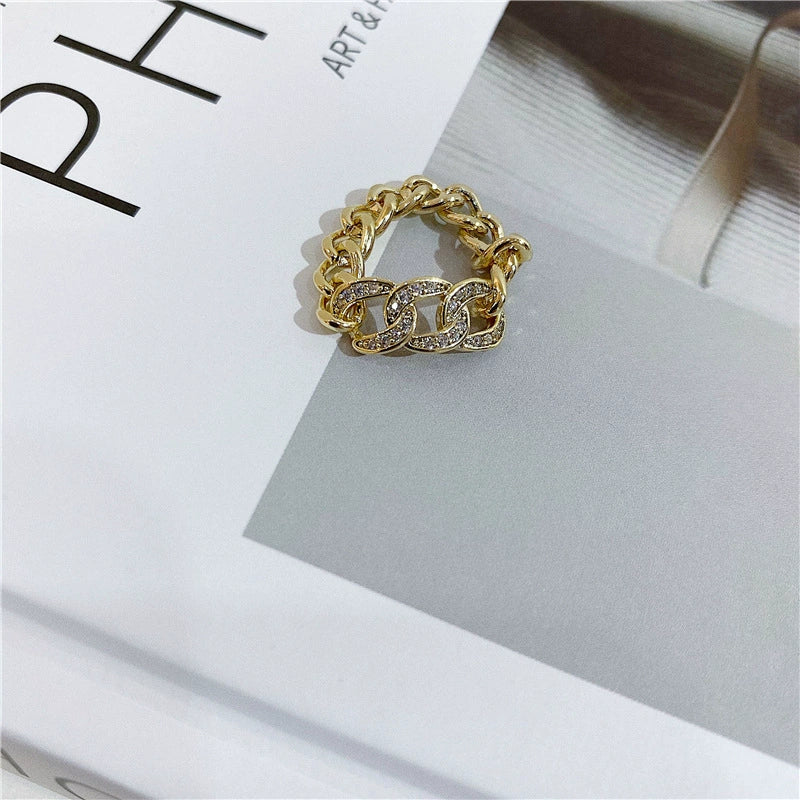 Women's Metal Chain Belt Buckle Ring Copper Geometric Electroplated - Image 7