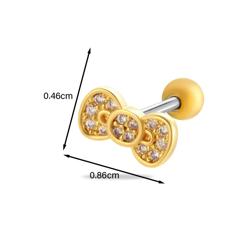 Women's Metal Fivepointed Star Bow Heart Electroplated Earrings - Image 13