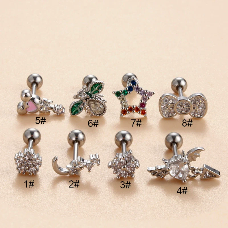 Women's Metal Fivepointed Star Bow Heart Electroplated Earrings - Image 3