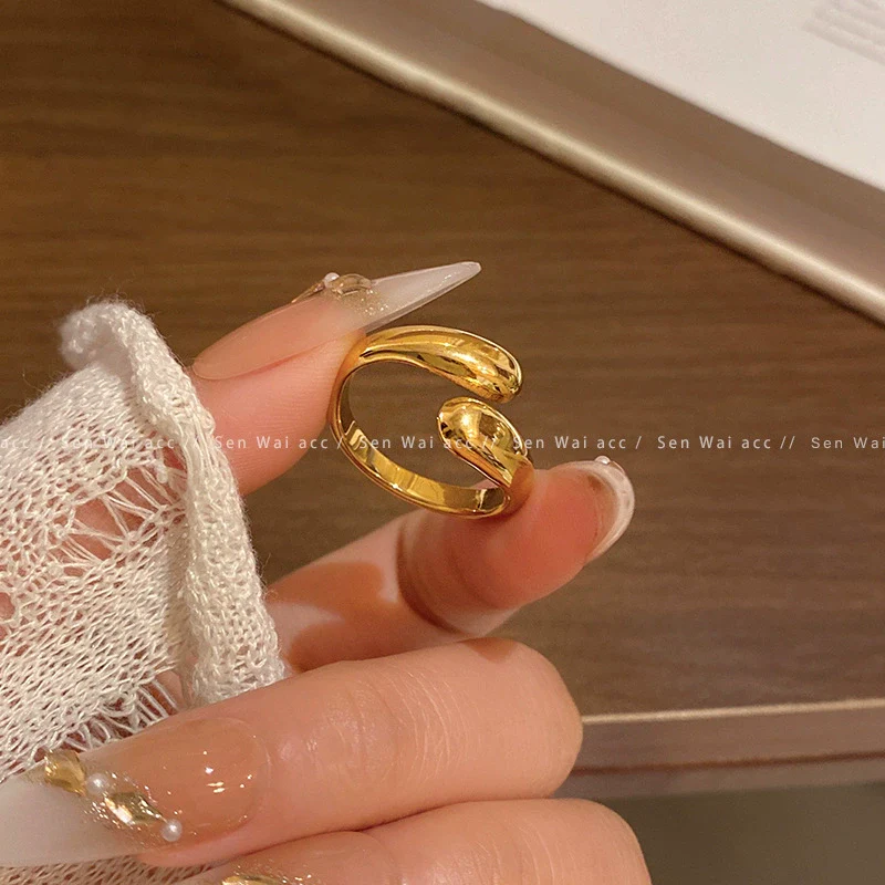 Women's Metal Geometric Open Ring With Electroplating - Image 5
