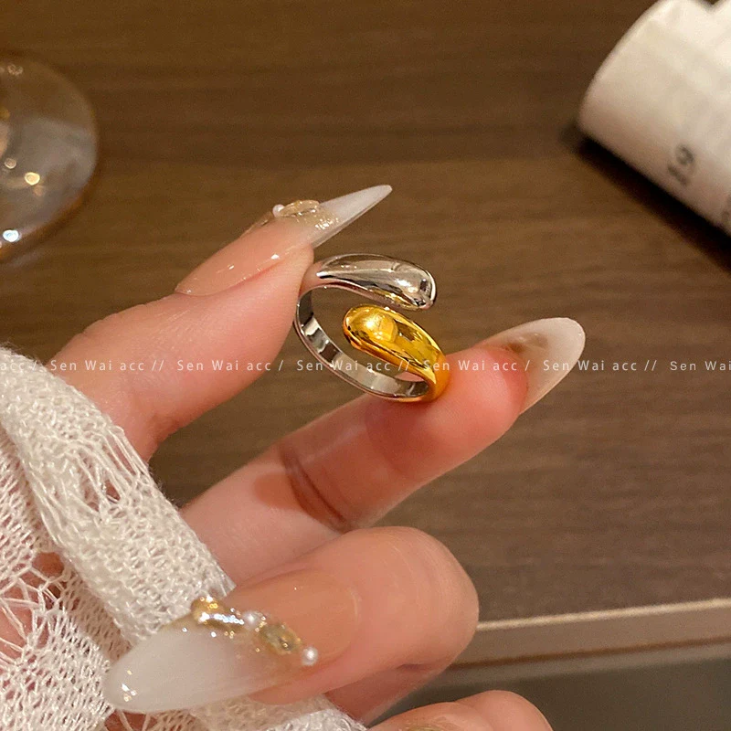 Women's Metal Geometric Open Ring With Electroplating - Image 6