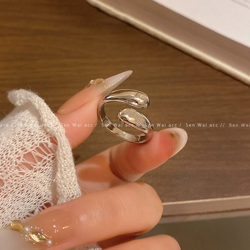 Women's Metal Geometric Open Ring With Electroplating - Image 7