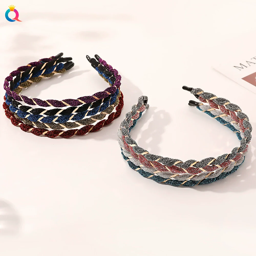 Women's Metal Handmade Hairband Hair Accessories Sweet Outgoing Candy Color Thin Bright Silk Yarn