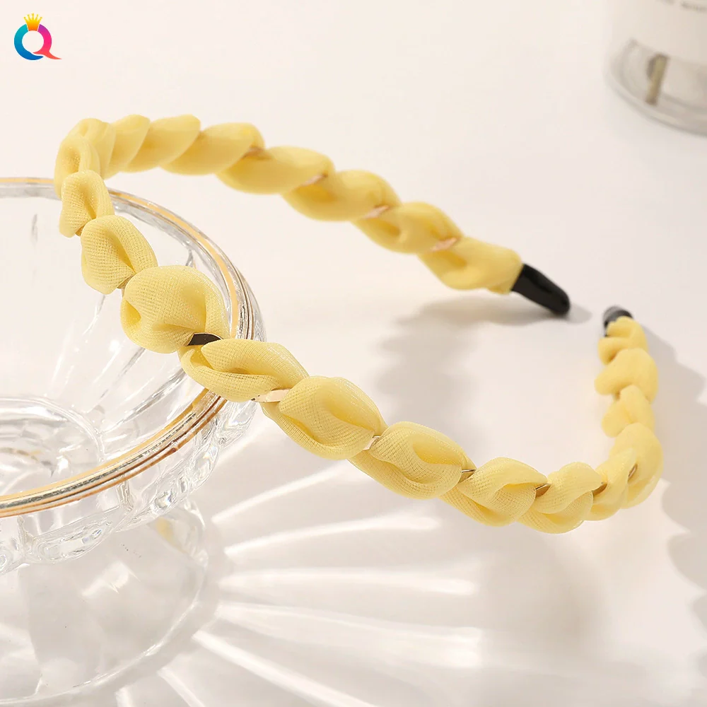 Women's Metal Handmade Hairband Hair Accessories Sweet Outgoing Candy Color Thin Bright Silk Yarn - Image 10