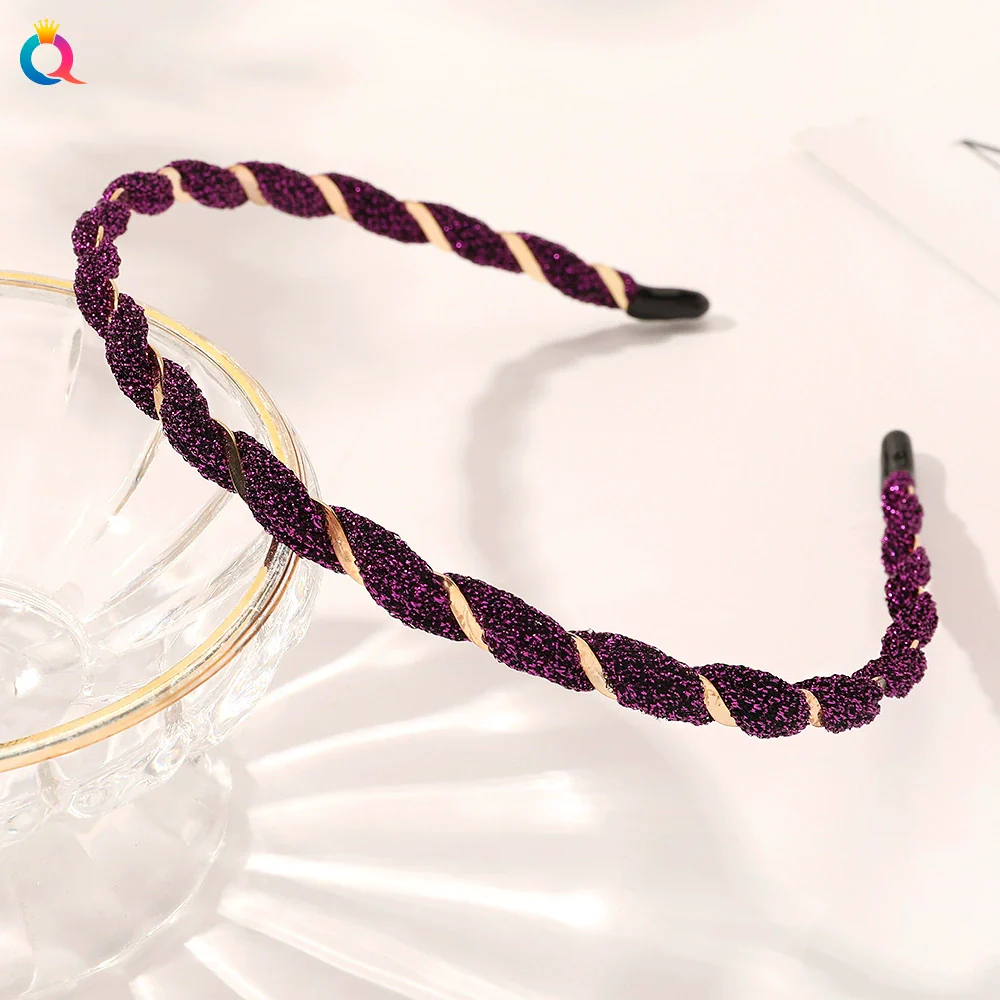Women's Metal Handmade Hairband Hair Accessories Sweet Outgoing Candy Color Thin Bright Silk Yarn - Image 15