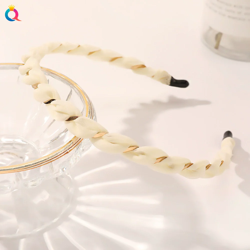 Women's Metal Handmade Hairband Hair Accessories Sweet Outgoing Candy Color Thin Bright Silk Yarn - Image 6