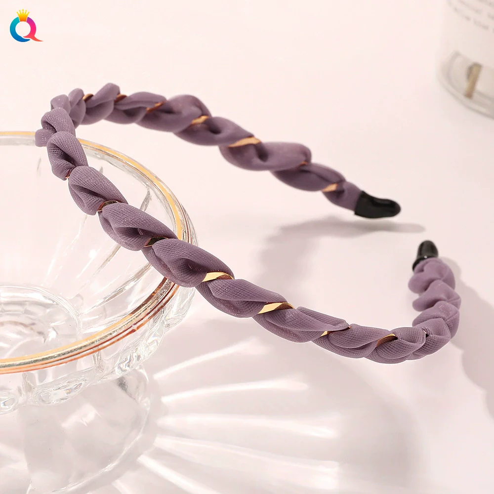 Women's Metal Handmade Hairband Hair Accessories Sweet Outgoing Candy Color Thin Bright Silk Yarn - Image 7