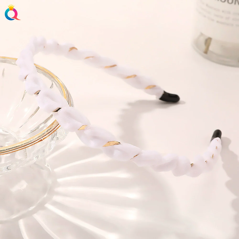 Women's Metal Handmade Hairband Hair Accessories Sweet Outgoing Candy Color Thin Bright Silk Yarn - Image 9