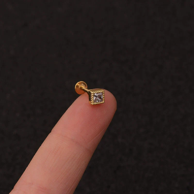 Women's Metal Jewelry With Inlaid Zircon And Flower Design For Piercing - Image 3