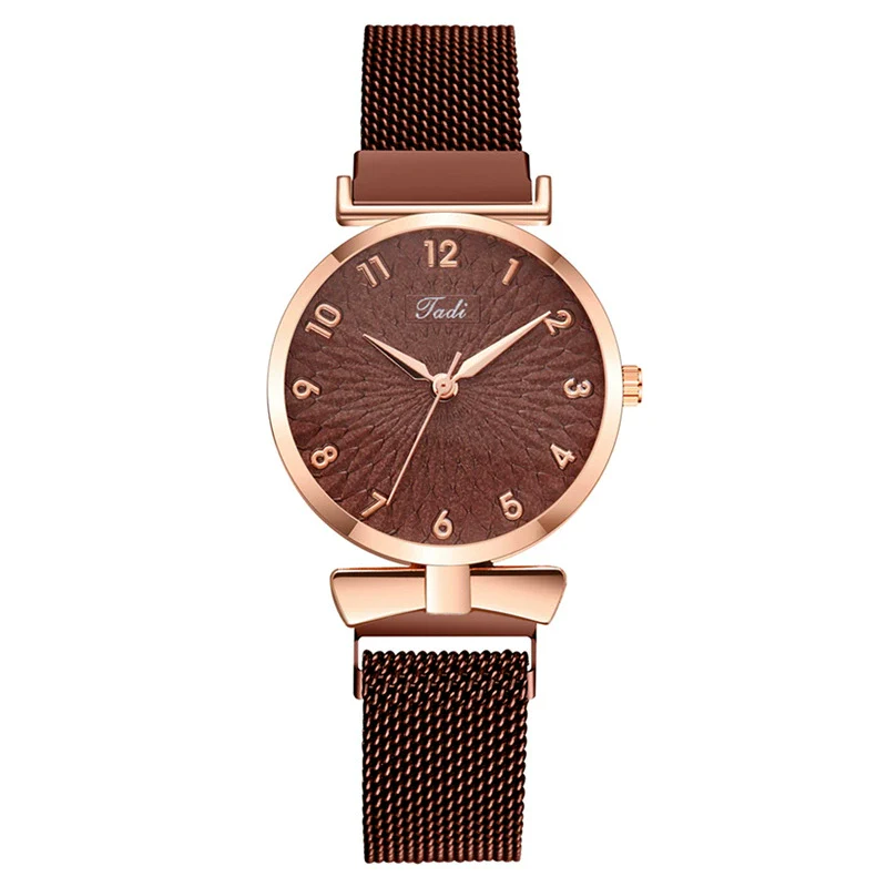Women's Metal Quartz Watch With Round Dial Fashion Style Suction Iron Buckle - Image 12