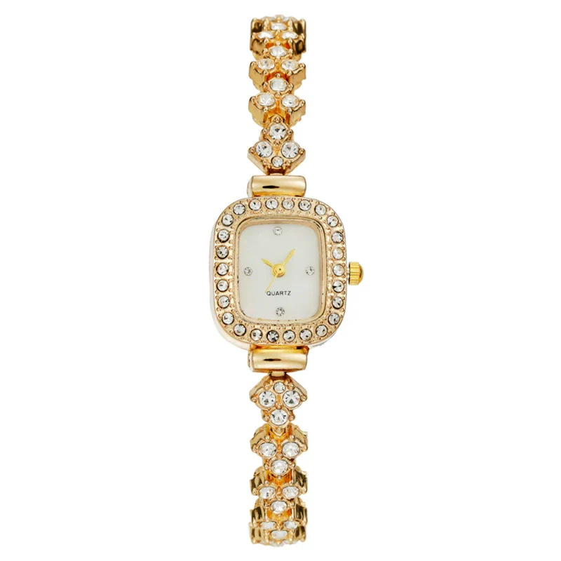Women's Metal Rectangle Dial Quartz Watch With Diamond Encrusted And Fashion Style - Image 6