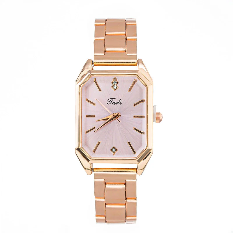 Women's Metal Square Leisure Quartz Wristwatch With Mineral Strengthened Glass Mirror