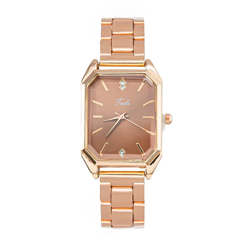 Women's Metal Square Leisure Quartz Wristwatch With Mineral Strengthened Glass Mirror - Image 6