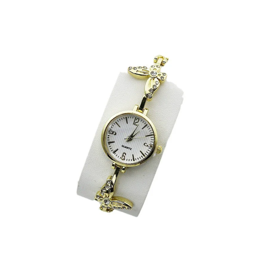 Women's Metal Stainless Steel Quartz Butterfly Round Dial Luxury Casual Diamondencrusted Bracelet Watch - Image 5