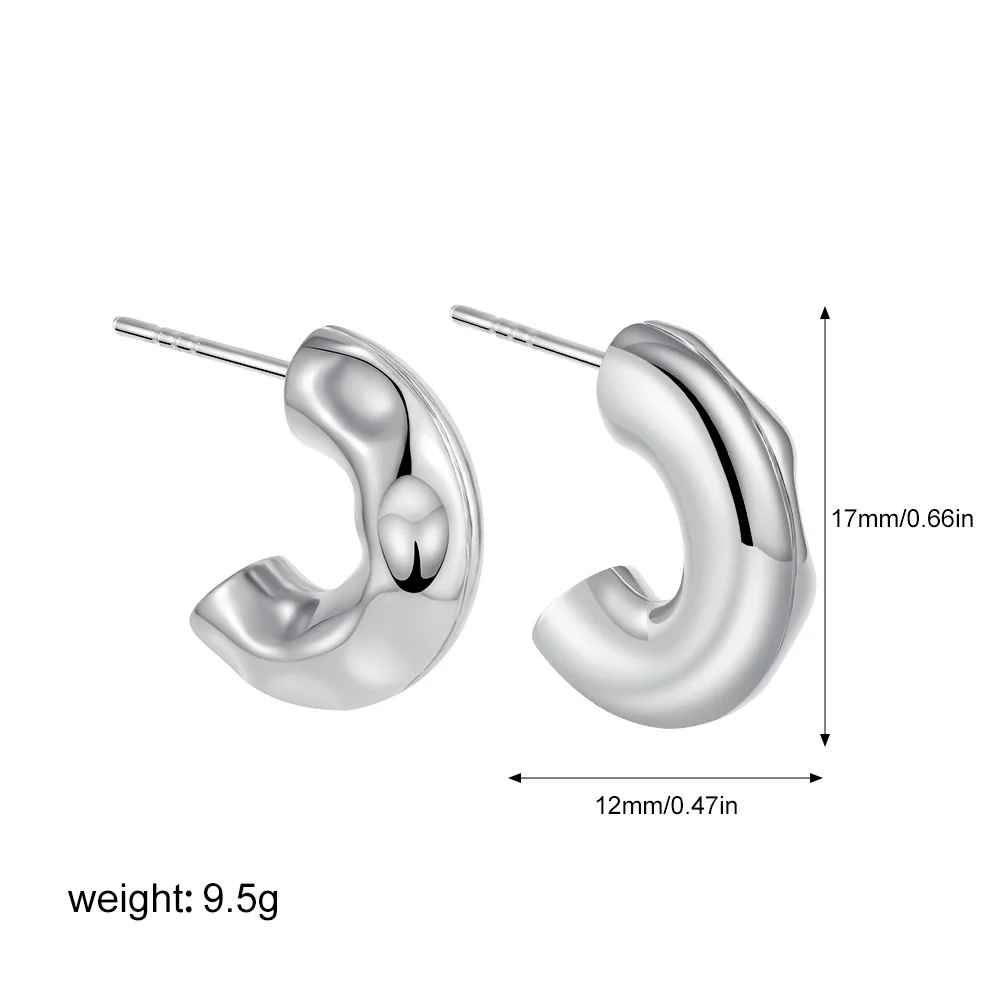 Women's Minimalist Geometric Copper Earrings With Electroplating And Irregular Double Ring Coil Winding Design - Image 22