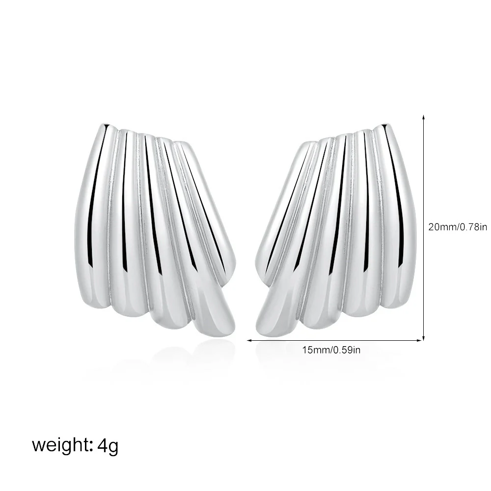 Women's Minimalist Geometric Copper Earrings With Electroplating And Irregular Double Ring Coil Winding Design - Image 26