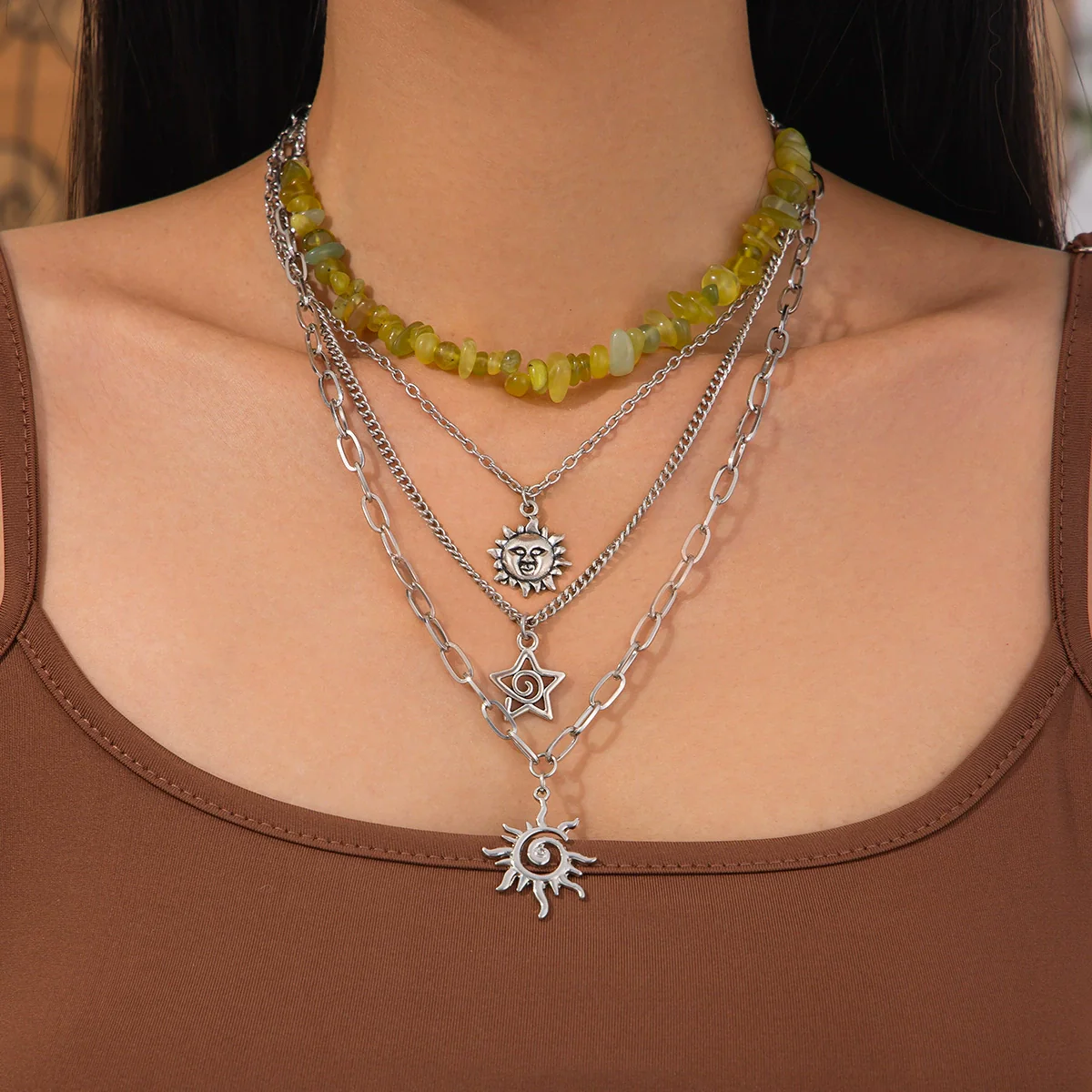 Women's Minimalist Iron And Alloy Constellation Patterned Necklace With Electroplating Processing - Image 12
