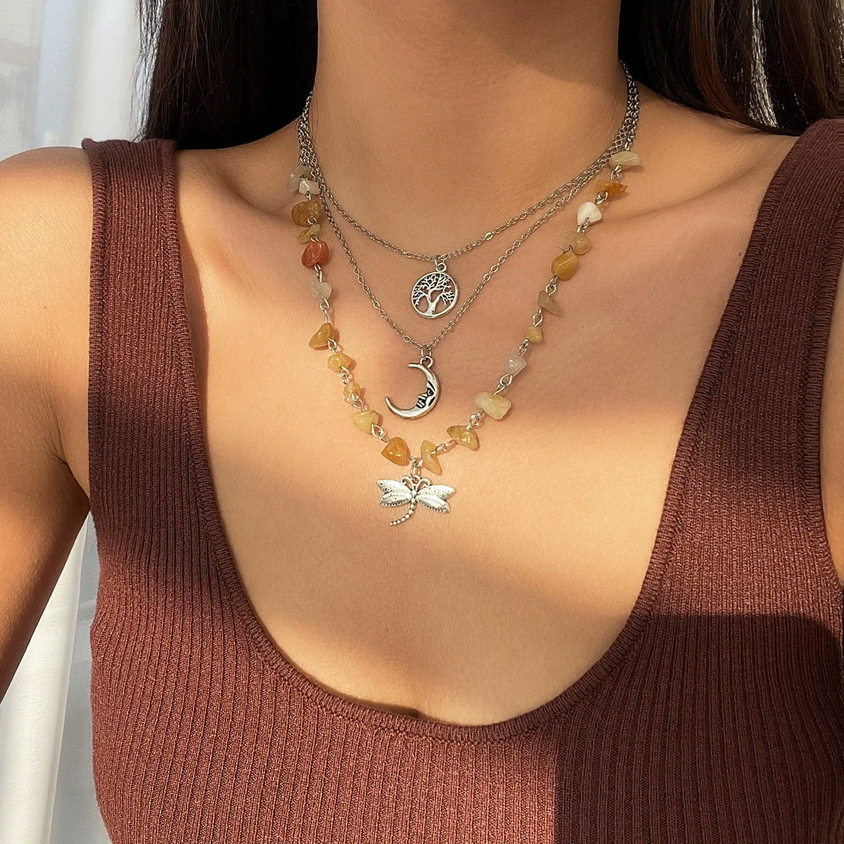 Women's Minimalist Iron And Alloy Constellation Patterned Necklace With Electroplating Processing - Image 8