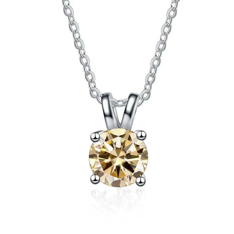 Women's Moissanite Necklace 925 Sterling Silver Plated Pt950 Gold Round Pendant With Animals Zodiac Pattern Set With Precious Stones - Image 10