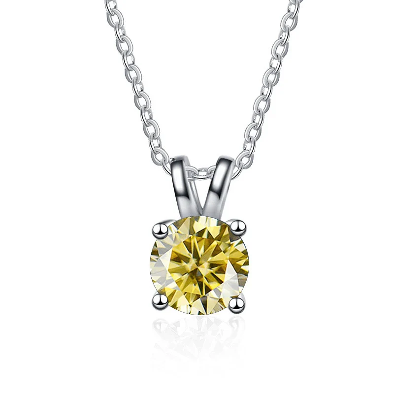 Women's Moissanite Necklace 925 Sterling Silver Plated Pt950 Gold Round Pendant With Animals Zodiac Pattern Set With Precious Stones - Image 5