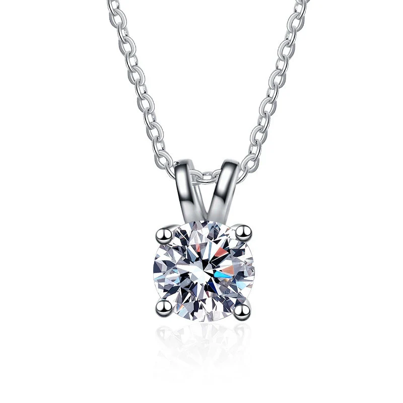 Women's Moissanite Necklace 925 Sterling Silver Plated Pt950 Gold Round Pendant With Animals Zodiac Pattern Set With Precious Stones - Image 6