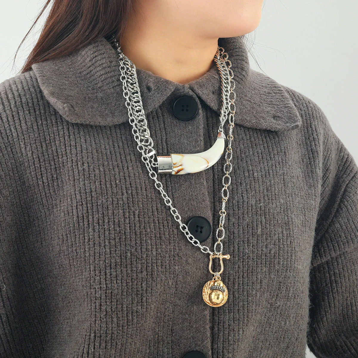 Women's Multilayer Necklace Imitation Pearl Geometric Zinc Alloy Animal Zodiac Electroplated