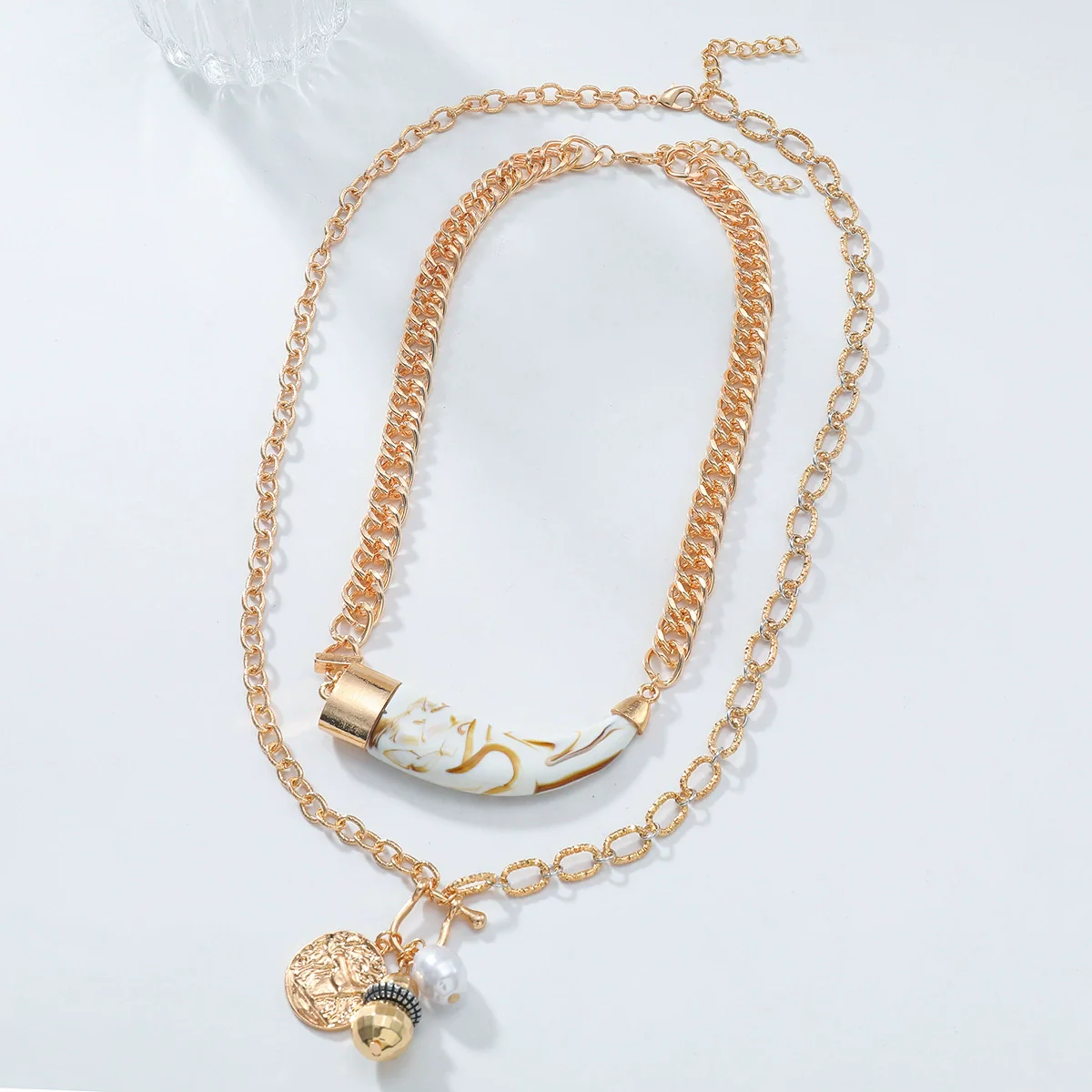 Women's Multilayer Necklace Imitation Pearl Geometric Zinc Alloy Animal Zodiac Electroplated - Image 4