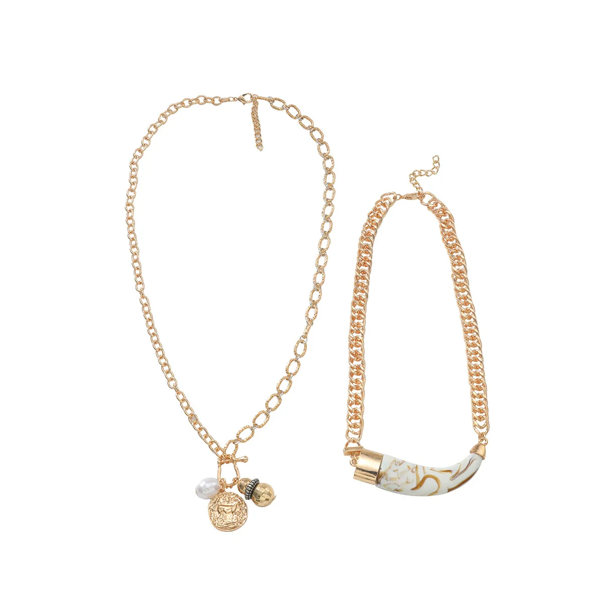 Women's Multilayer Necklace Imitation Pearl Geometric Zinc Alloy Animal Zodiac Electroplated - Image 5