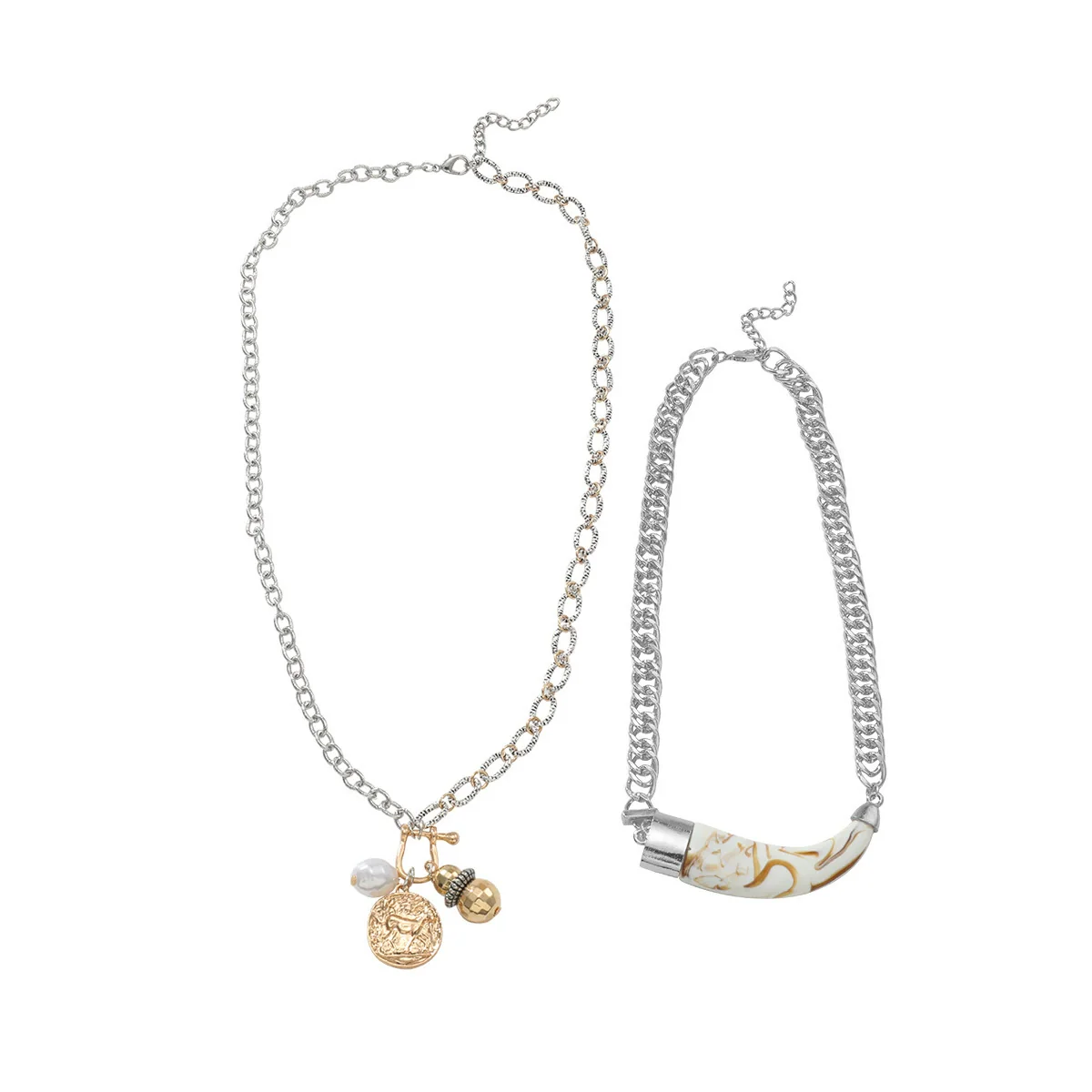 Women's Multilayer Necklace Imitation Pearl Geometric Zinc Alloy Animal Zodiac Electroplated - Image 6