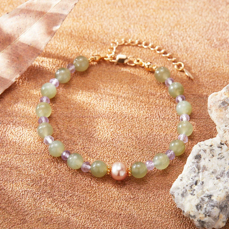 Women's Natural Pearl And 925 Sterling Silver Geometric Clavicle Chain Necklace Set - Image 4