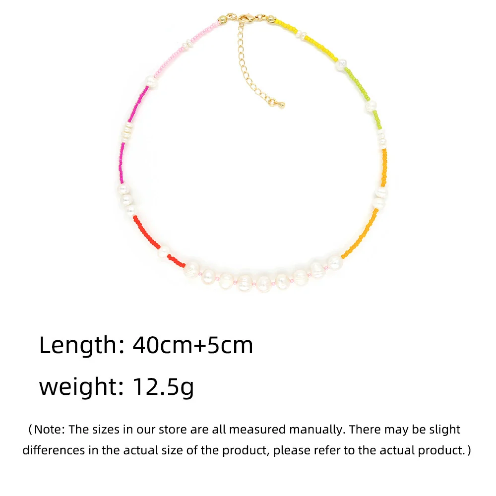 Women's Natural Pearl Geometric Style Hand Knitted Ball Chain Clavicle Necklace - Image 5